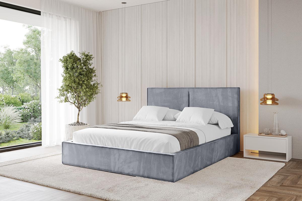 POLSTERBETT mit Bettkasten und Lattenrost, Boxbett ohne Matratze - EMMI 180x200 Grau - Grau, Holzwerkstoff/Textil (180/200cm) - ALTDECOR