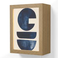 WANDLEUCHTE Formen - Blau - Abstrakt 15x20 cm - Dunkelblau, Holzwerkstoff (15/20/8cm) - OnlyWow