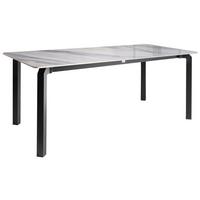 GARTENTISCH 180/90 cm Stein Grauer Marmor Feletto - Grau, Stein (180/90/76cm) - Beliani