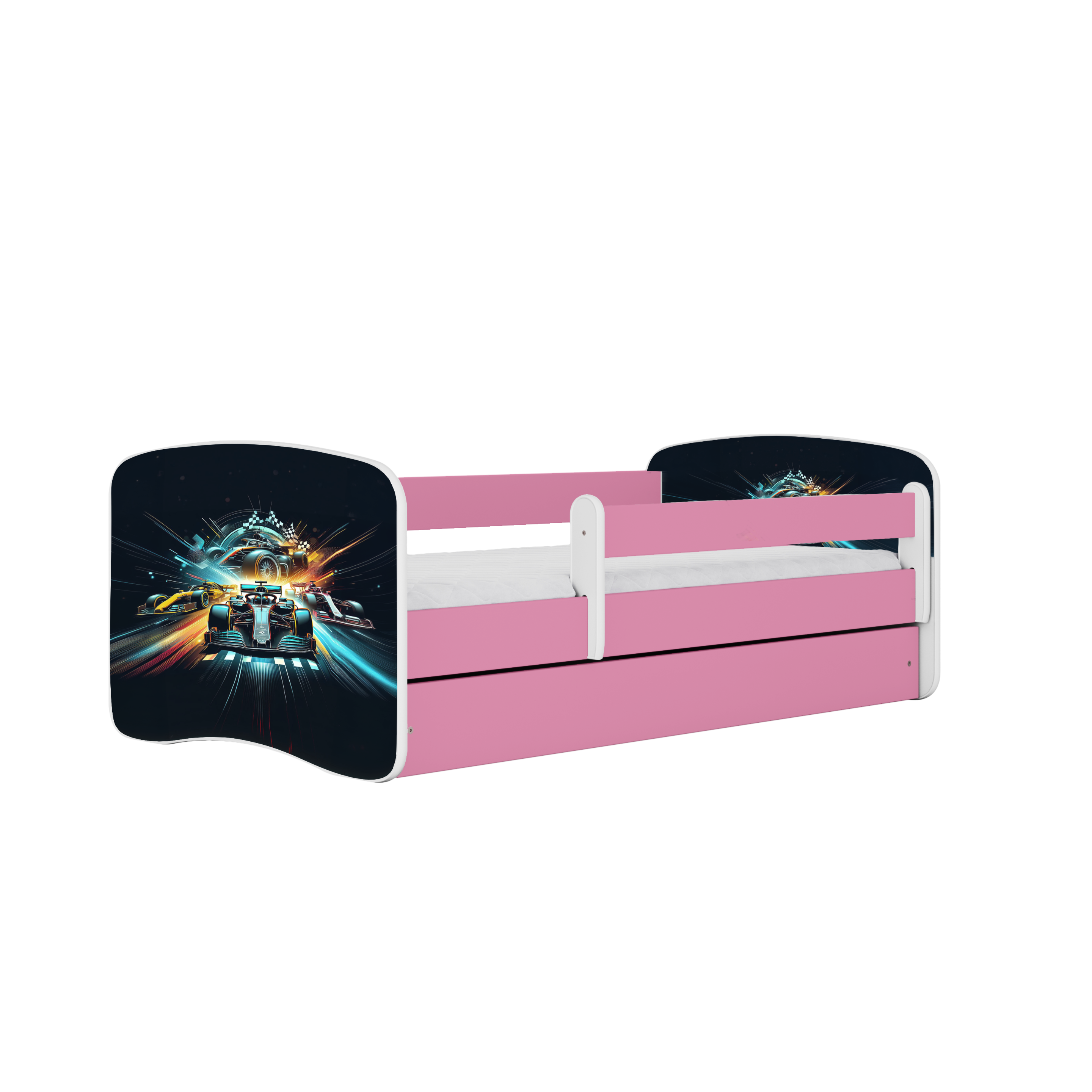 KINDERBETT Ethnie mit Schublade und Matratze 160/80 - Rosa, Holzwerkstoff (80/160cm) - RAUMHIRSCH FURNITURE