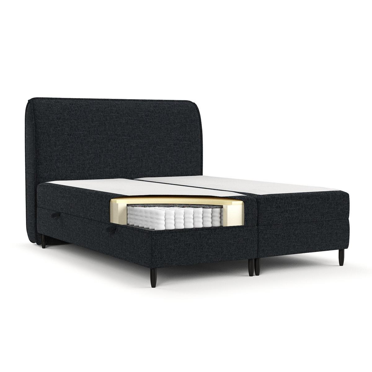 BOXBETT Lunaro 120/200 cm Anthrazit im Modesto Stoff - Anthrazit/Schwarz, Holz/Holzwerkstoff (120/200cm) - AltaBeds