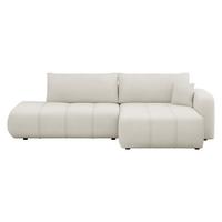 ECKSOFA Furyn O, Seite: Rechts - Creme/Schwarz, Holzwerkstoff/Kunststoff (262/145cm) - MIRJAN24