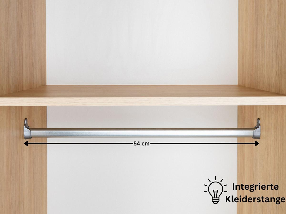 KLEIDERSCHRANK Roofy - Salbeigrün/Eichefarben, Leder/Holz (150/200/51cm) - arthur berndt