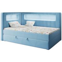 BOXSPRINGBETT JUNIOR GOLD 3 90/200 Blau - linke Seite - Blau, Holz/Textil (90/200cm) - MKS
