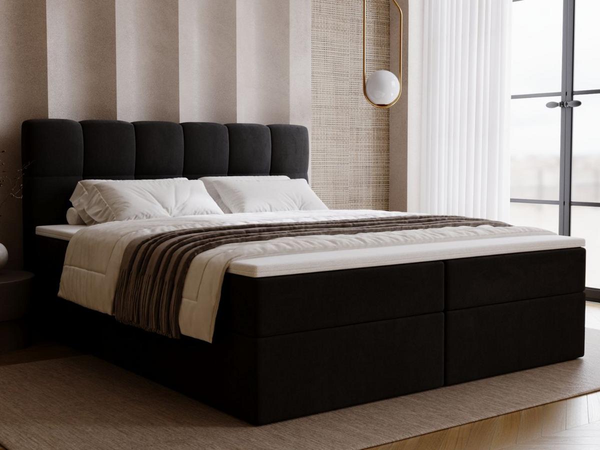 BOXBETT Maison 180x200 Schwarz - Schwarz, Holz/Textil (180/200cm) - Graingold