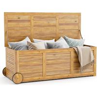 GARTENBOX Auf Rollen Holz - Naturfarben, Kunststoff (127/45/50cm) - COSTWAY