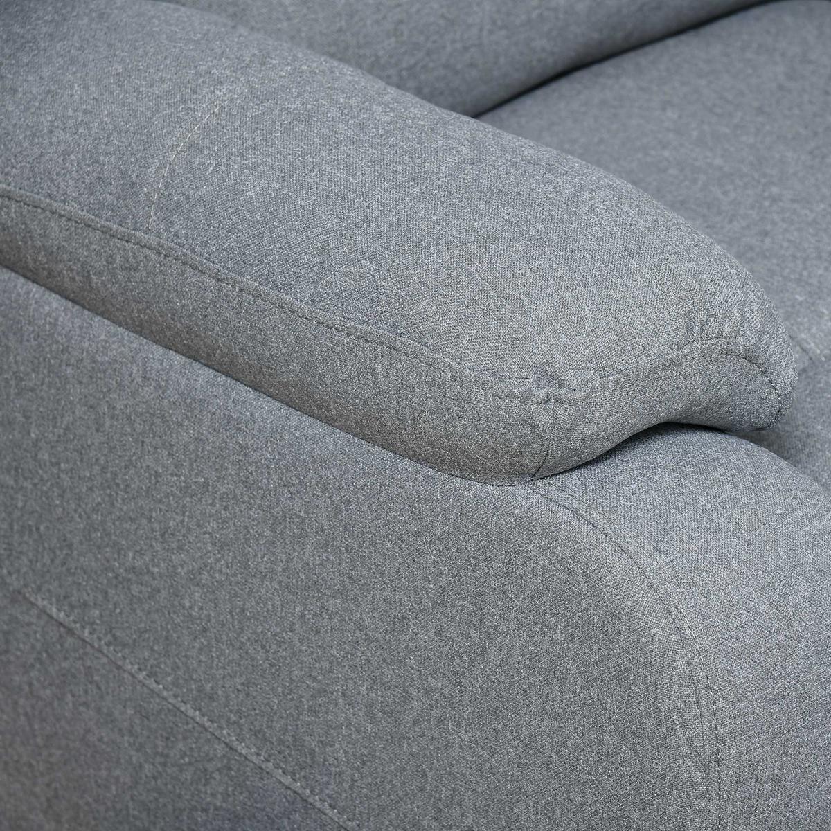 RELAXSESSEL mit Liegefunktion Fernsehsessel TV-Sessel mit Seitentasche Hellgrau - Hellgrau/Schwarz, Textil/Metall (96/98/87cm) - HOMCOM