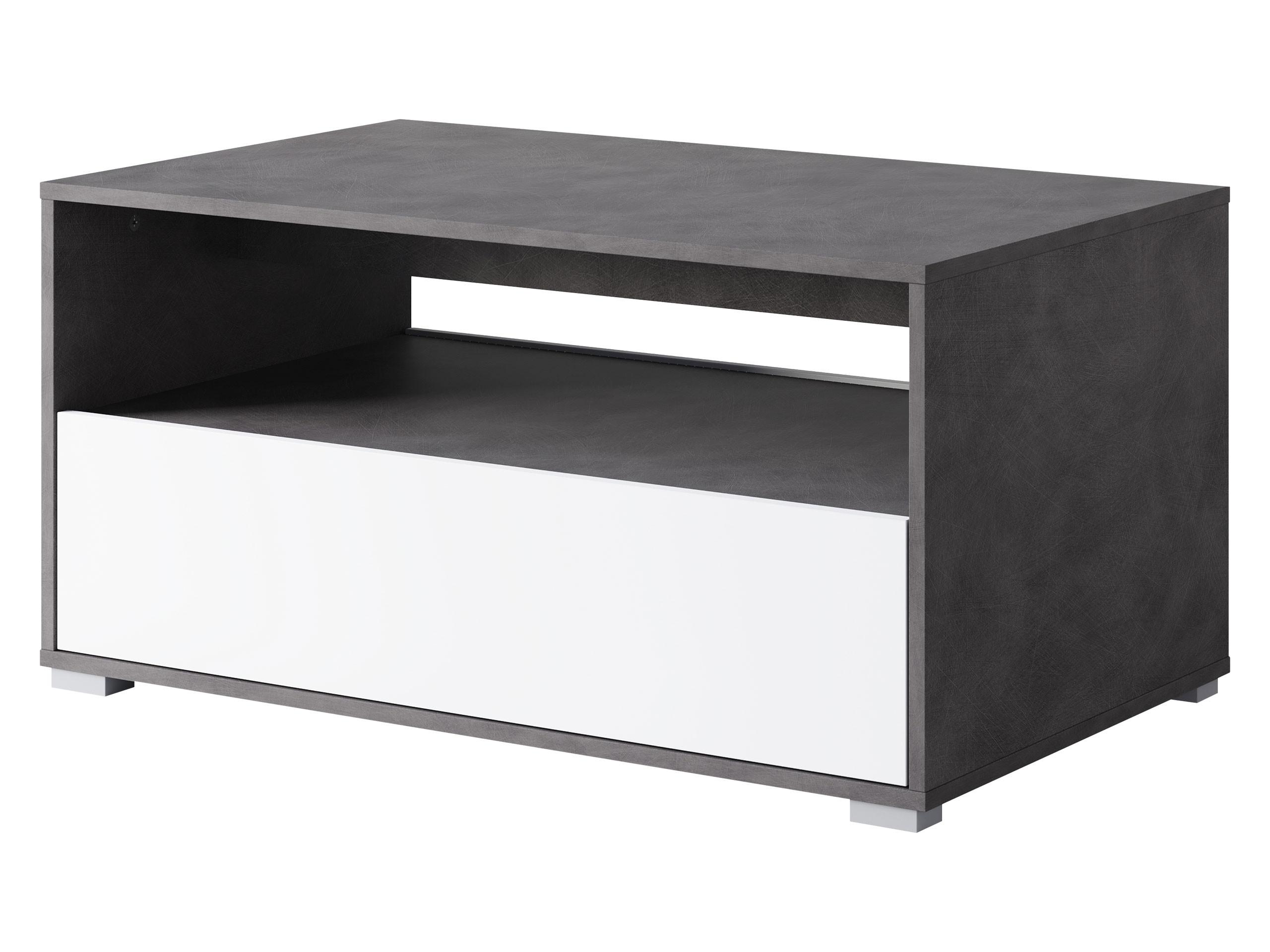 COUCHTISCH Nairobi II S02 - Alufarben/Weiß, Holzwerkstoff/Kunststoff (55/90/45cm) - MIRJAN24