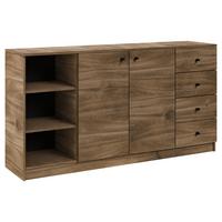 KOMMODE NESTOS 160/87/40cm mit 4 Schubladen 2 Türen Braun - Braun, Holzwerkstoff (160/87/40cm) - MASSENO
