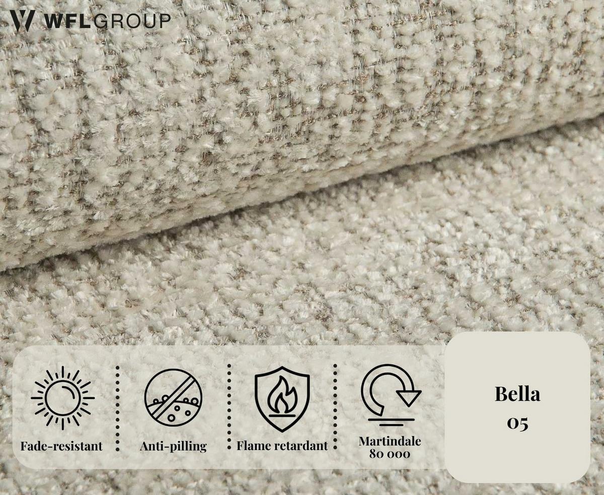 ECKSOFA Fabio mit Bettkasten, Strukturiert Ecru 255/165/91 cm - Ecru/Schwarz, Textil (255/165cm) - WFL GROUP