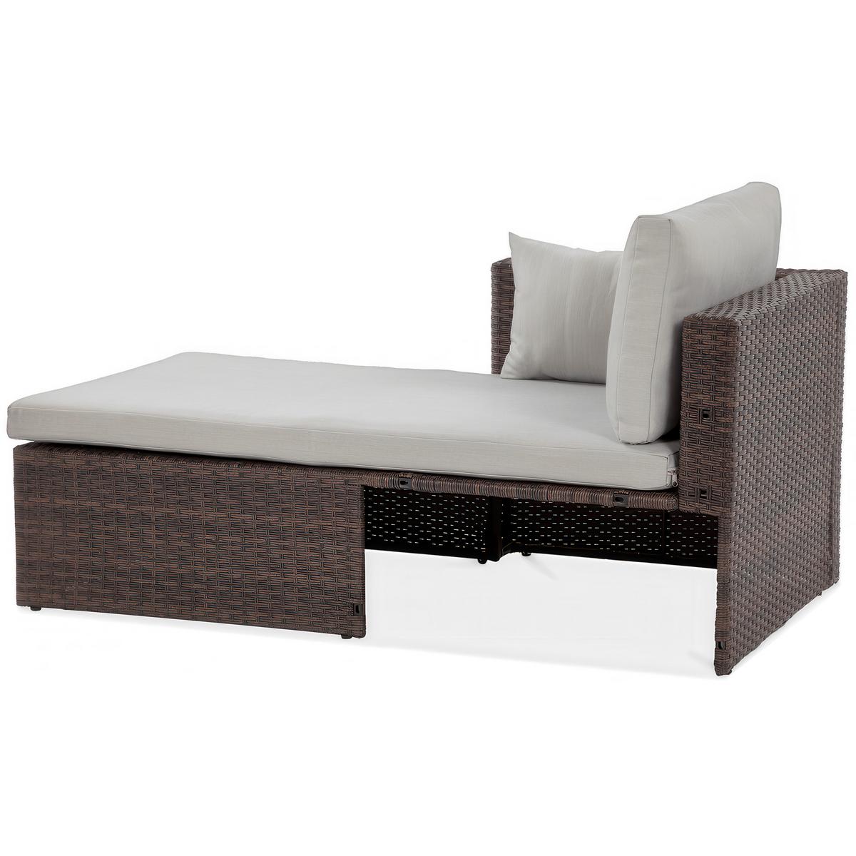 GARTENSET Sevilla, aus Technorattan, Ecksofa mit Couchtisch, Braun - Braun, Kunststoff - Beautysofa