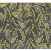 VLIESTAPETE Grün 53/1005 cm - Schwarz, Textil (53/1cm) - KUNSTLOFT