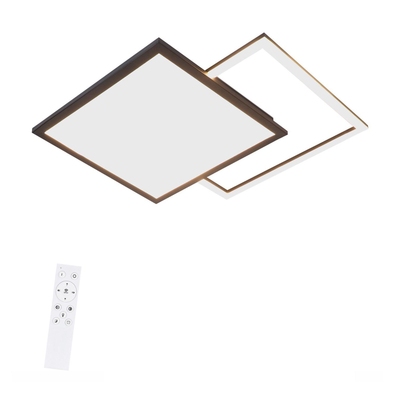 LED-DECKENLEUCHTE Zelmar 53/53/4.5 cm - Schwarz, Kunststoff (53/53/4.5cm) - ZMH