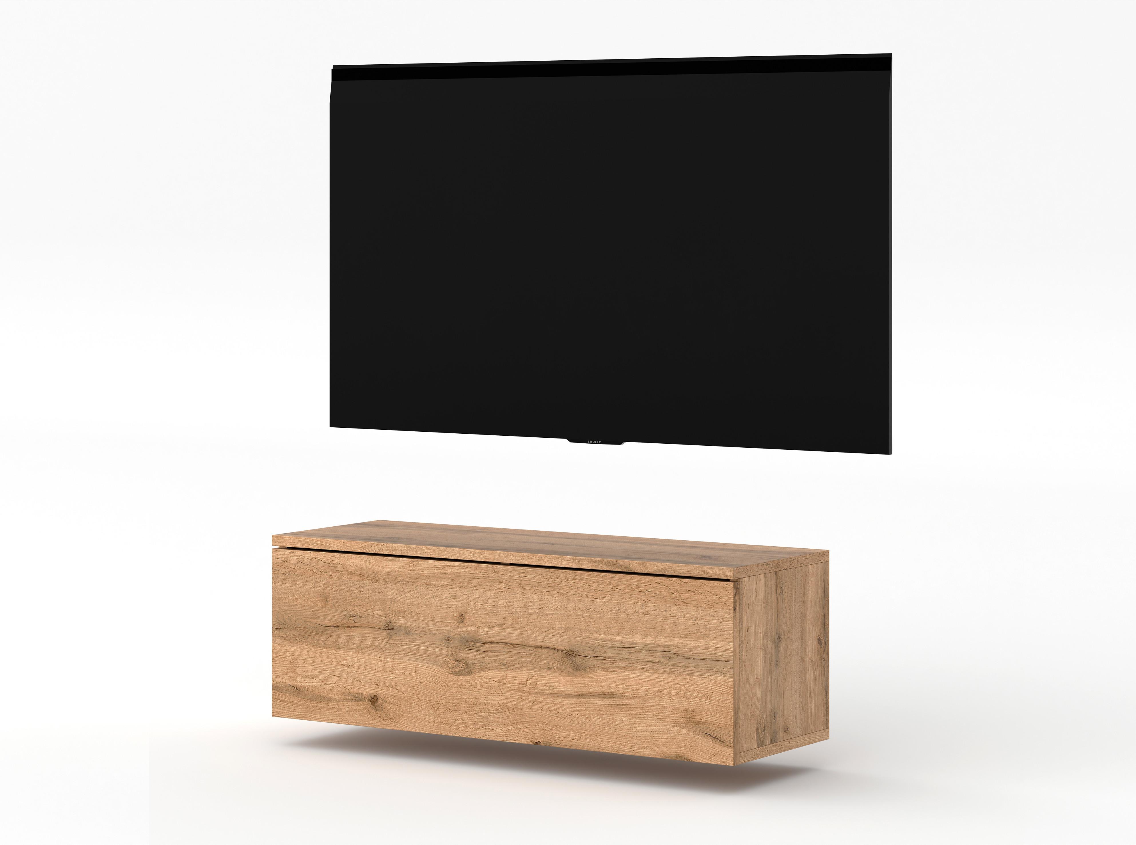 LOWBOARD Loriano 100 Eiche Wotan 100/34/32 cm – TV Board - Braun, Holzwerkstoff/Kunststoff (100/34/32cm) - AX Living