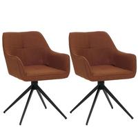 ESSZIMMERSTUHL Schwarz, Orange 2er-Set - Terracotta/Schwarz, Textil (53/80/59cm) - MCW