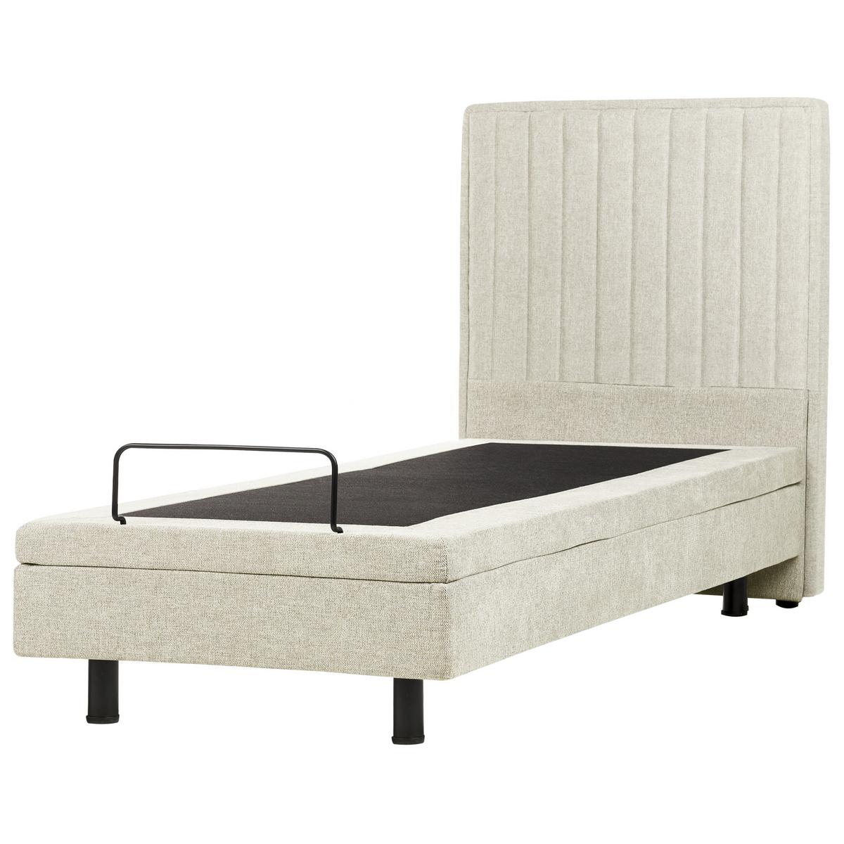 BETT verstellbar 90/200 cm Stoff Beige Castellan - Beige, Textil (90/200cm) - Beliani