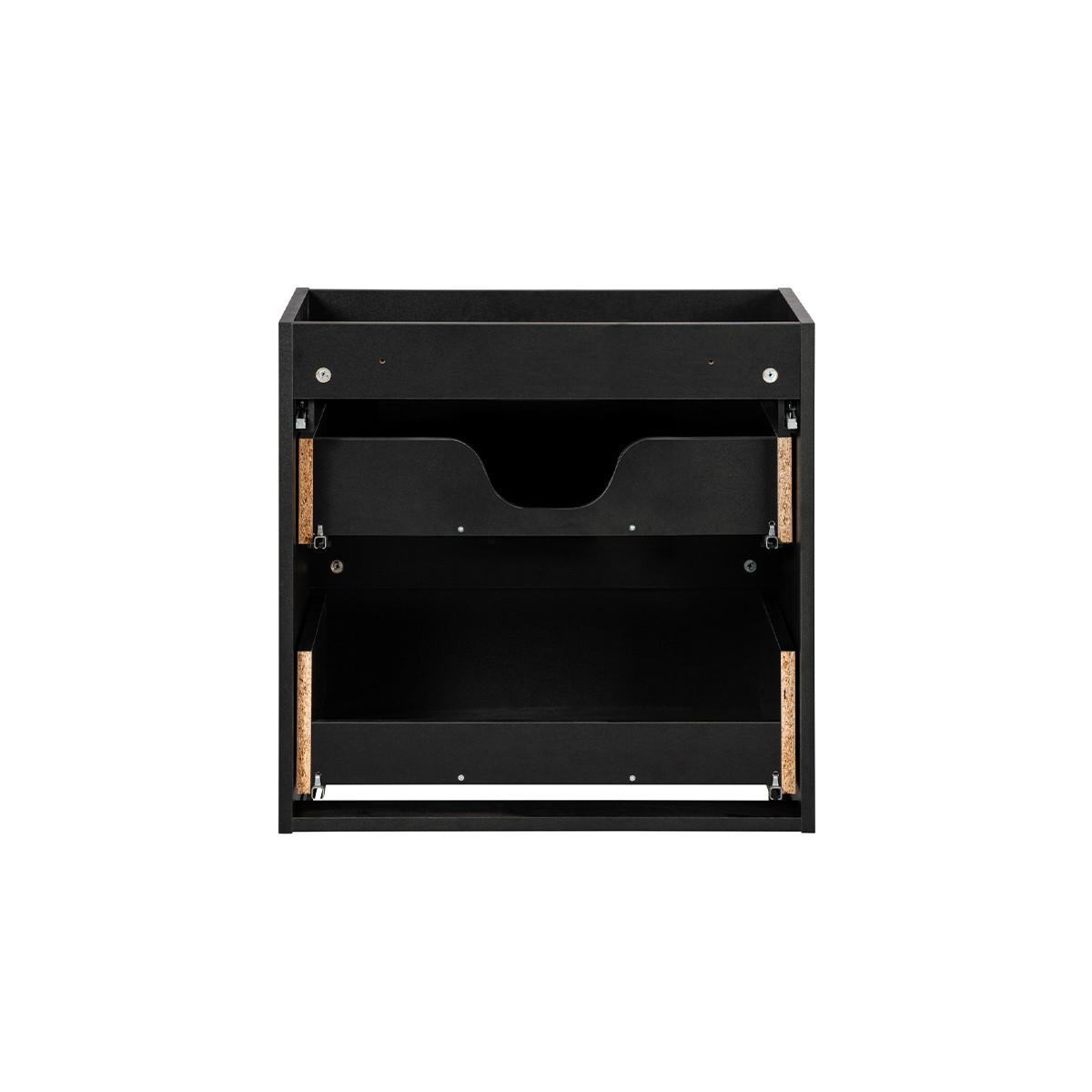 DOPPELWASCHTISCH 140.4cm Riva Schwarz und Holz - Schwarz, Holzwerkstoff (140.4/59/40cm) - Petits-meubles