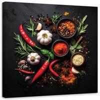 LEINWANDBILD Essen & Trinken 50x50cm - Multicolor, Textil (50/50cm) - Feeby