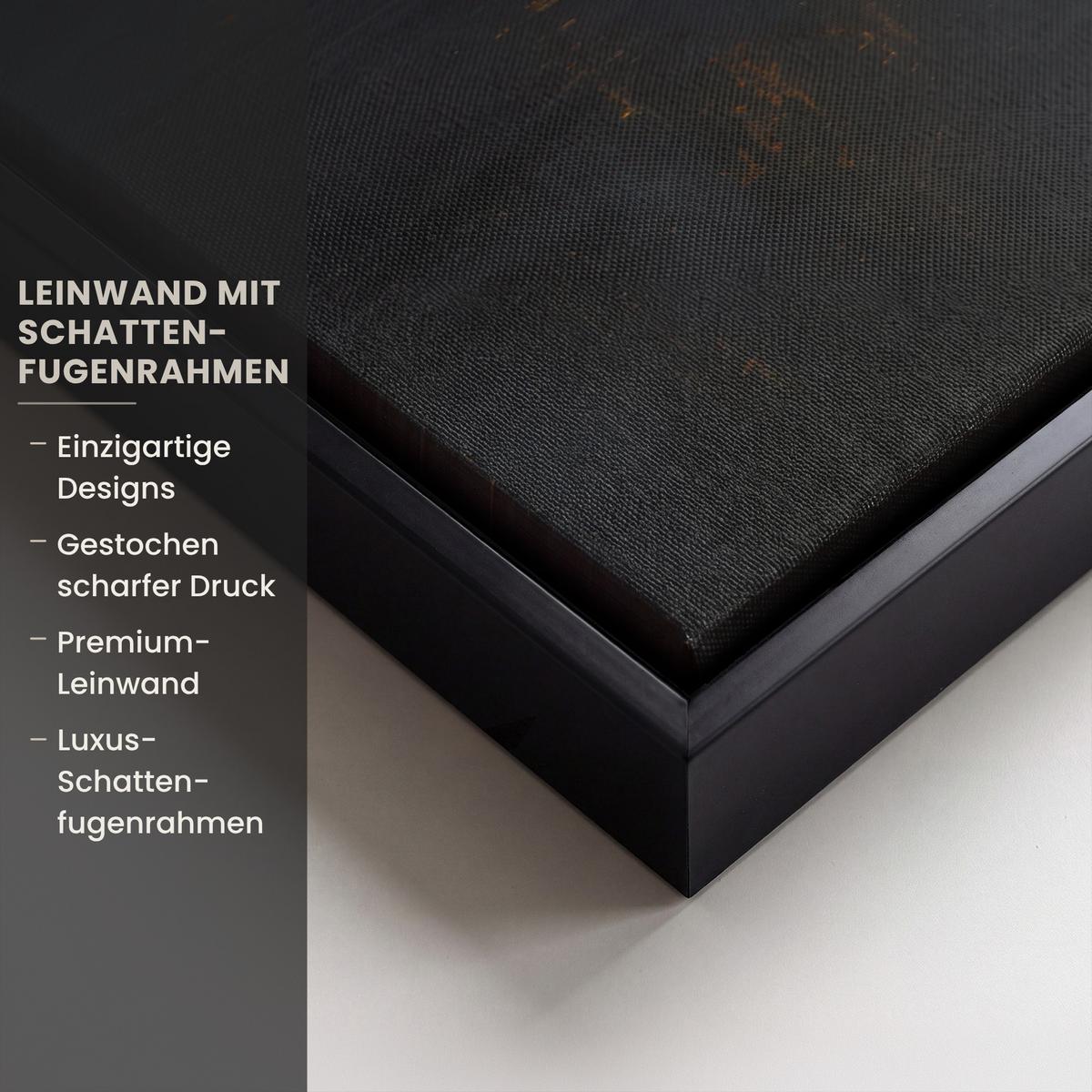 LEINWAND Bilder mit Rahmen - Goldene Reflexion auf dem Wasser - 60x40 - Anthrazit, Textil (60/40cm) - MuchoWow