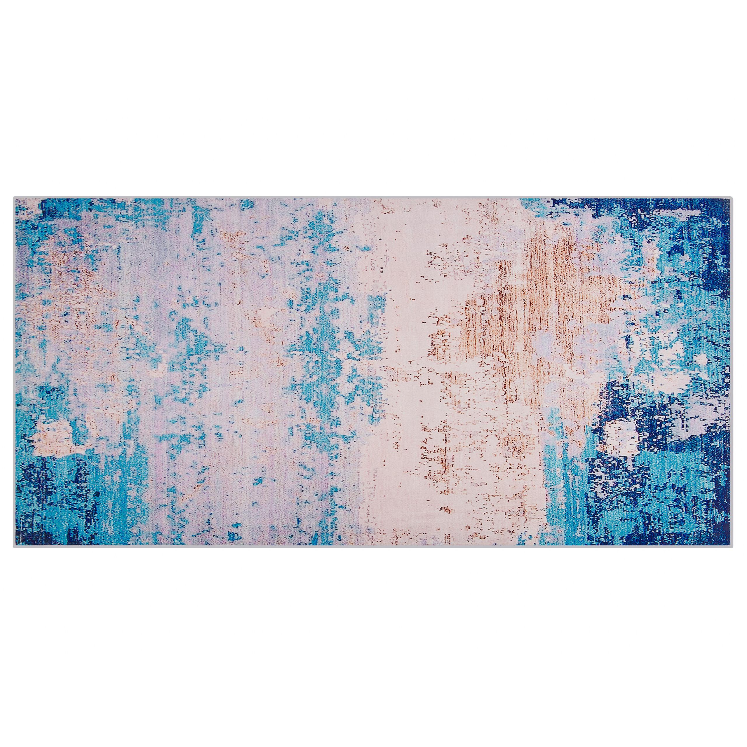 KURZFLOR-TEPPICH Inegol 150/80 cm - Blau, Kunststoff (80/150cm) - Beliani