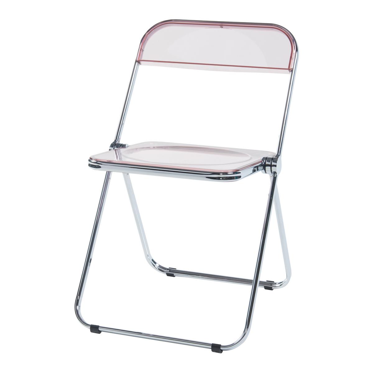 KLAPPSTUHL-SET Pornainen 4 TLG. - Pink, Kunststoff/Metall (46/74/47cm) - [en.casa]