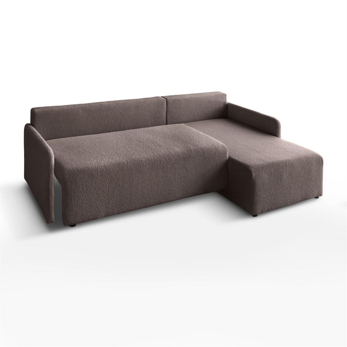 ECKSOFA CUDDLE mit Schlaffunktion und Bettkasten, Quelle 21 - Braun, Textil (213/145cm) - Lookway