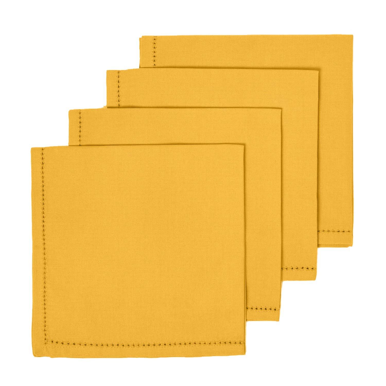 STOFFSERVIETTEN 4er-Set senfgelb 45/45 cm, 100% Baumwolle - Gelb, Textil (45/45cm) - Homescapes