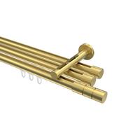 GARDINENSTANGE INNENLAUF Siteno Elanto 200 cm, 3-läufig, 20 mm Ø Messing-Optik - Messingfarben, Metall (200cm) - INTERDECO