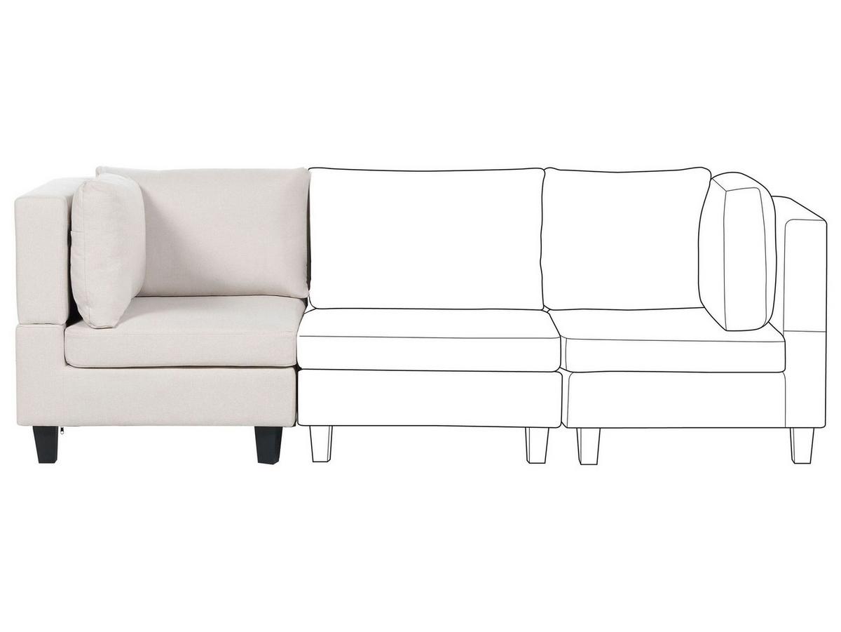 ECKMODUL Stoff Hellbeige Unstad - Beige/Schwarz, Textil (76/72/76cm) - Beliani