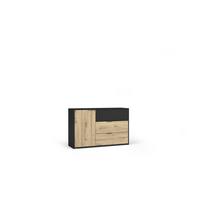 KOMMODE Graphit Schwarz, Eiche Artisan 125/79,8/36,5 - Eiche Artisan, Holzwerkstoff (125/80/37cm) - RAUMHIRSCH FURNITURE