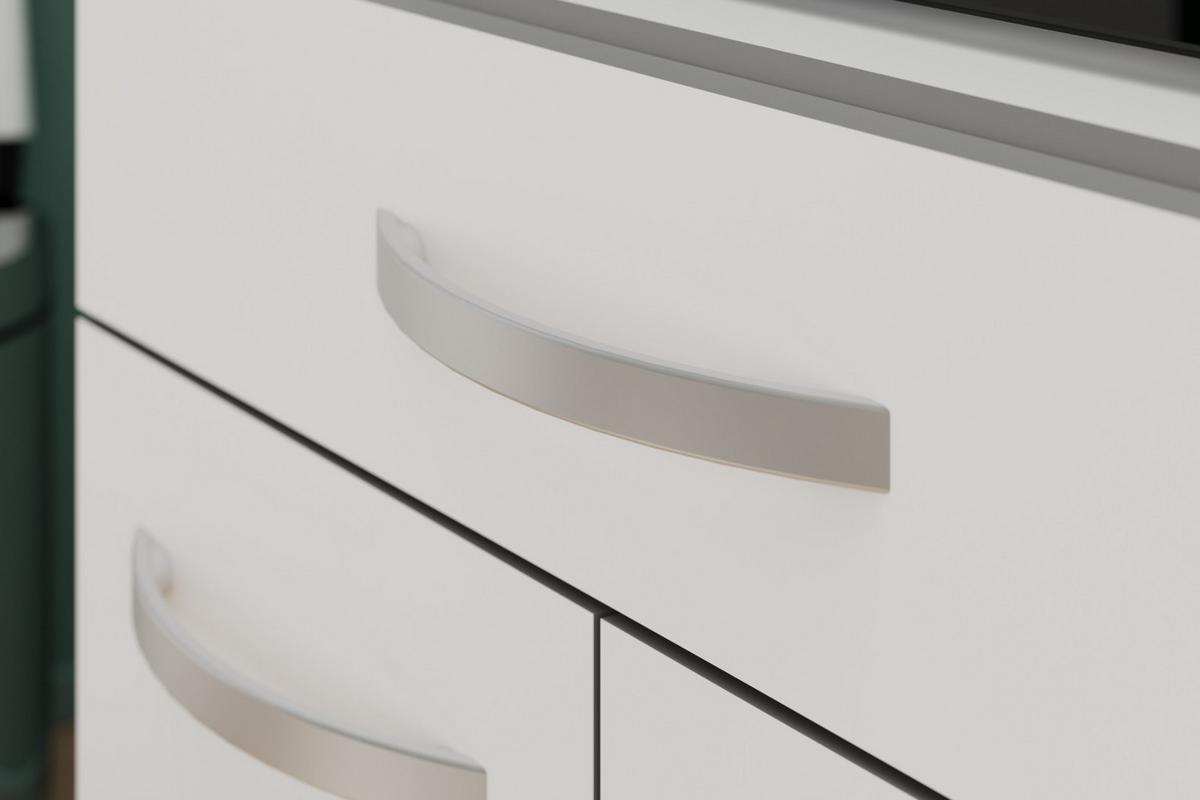 BUFFET Küche weiß 120 cm Küchenschrank mit viel Stauraum - Weiß/Grau, Holzwerkstoff (120/181/44cm) - Parisot Meuble