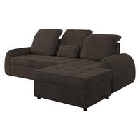 ECKSCHLAFSOFA Soreno, Seite: Rechts - Dunkelbraun/Schwarz, Holz/Kunststoff (176/255cm) - MIRJAN24