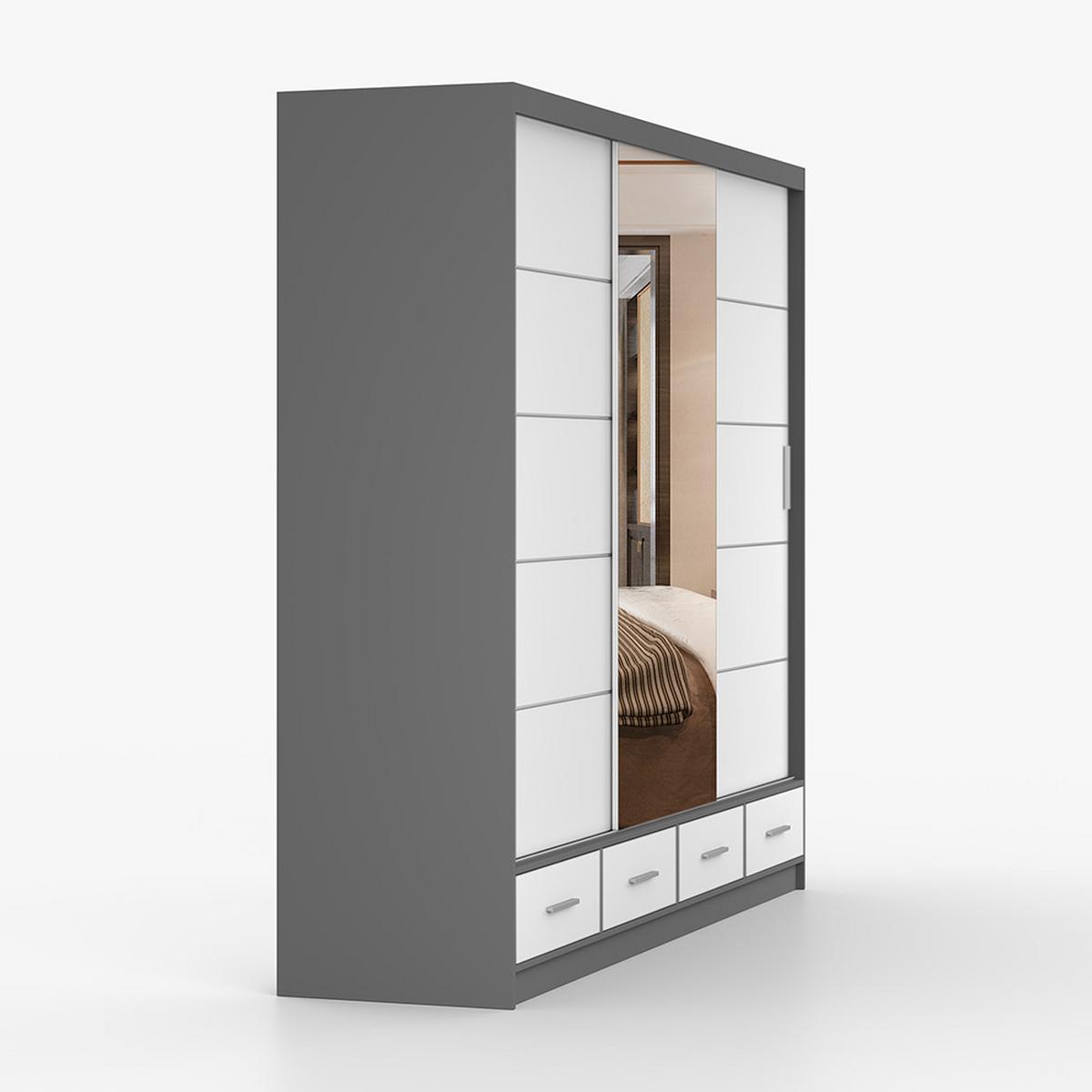 KLEIDERSCHRANK Florence 250 cm, 250/215/64, 2-türig, weiß - Weiß, Holzwerkstoff (250/215/64cm) - imoebel24