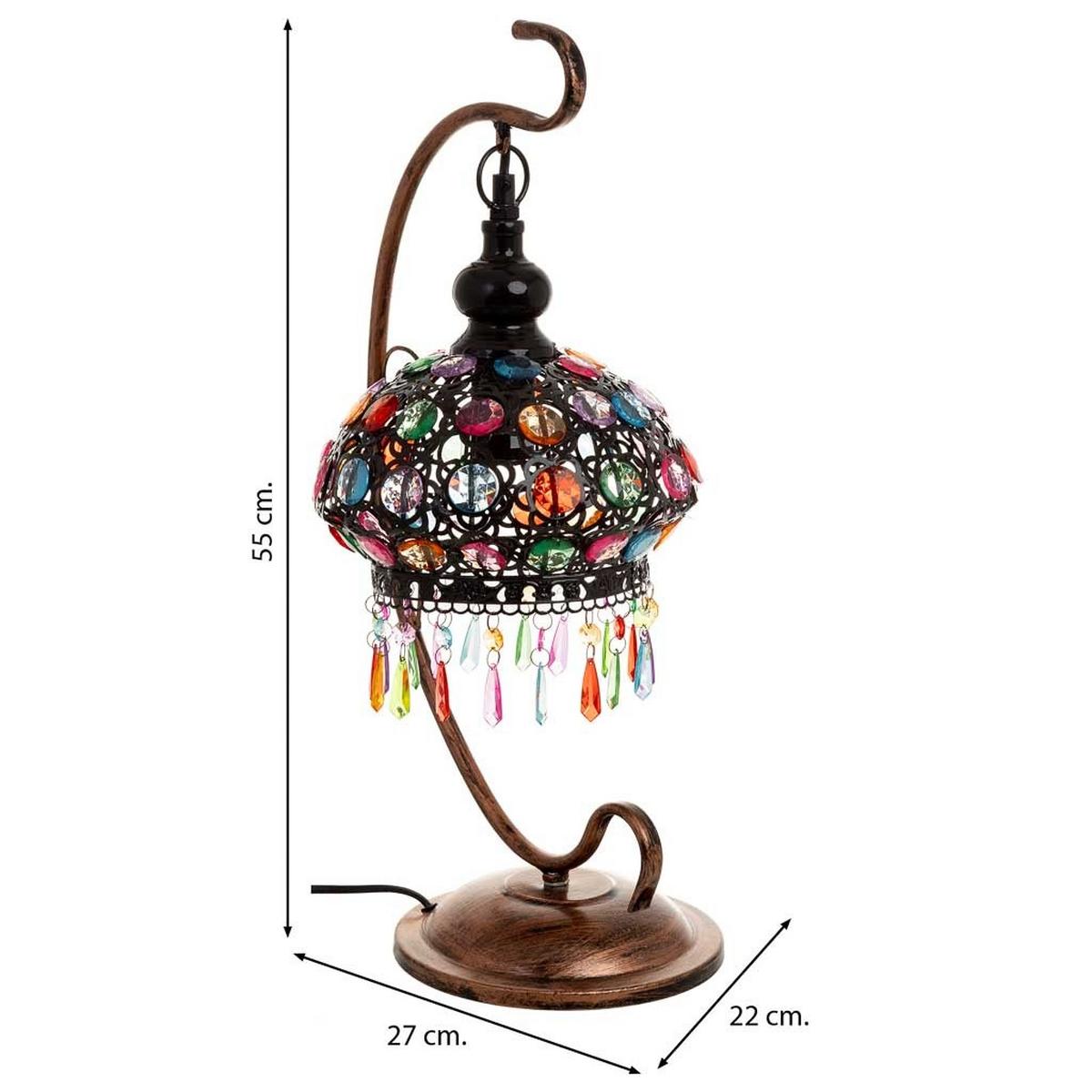LAMPE aus Metall und Glas, 27x22x55cm - Multicolor, Metall (22/27/55cm) - Wanderlust