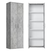 MEHRZWECKSCHRANK Der Lange - Weiß/Grau, Holzwerkstoff (60/180/34cm) - Mokebo