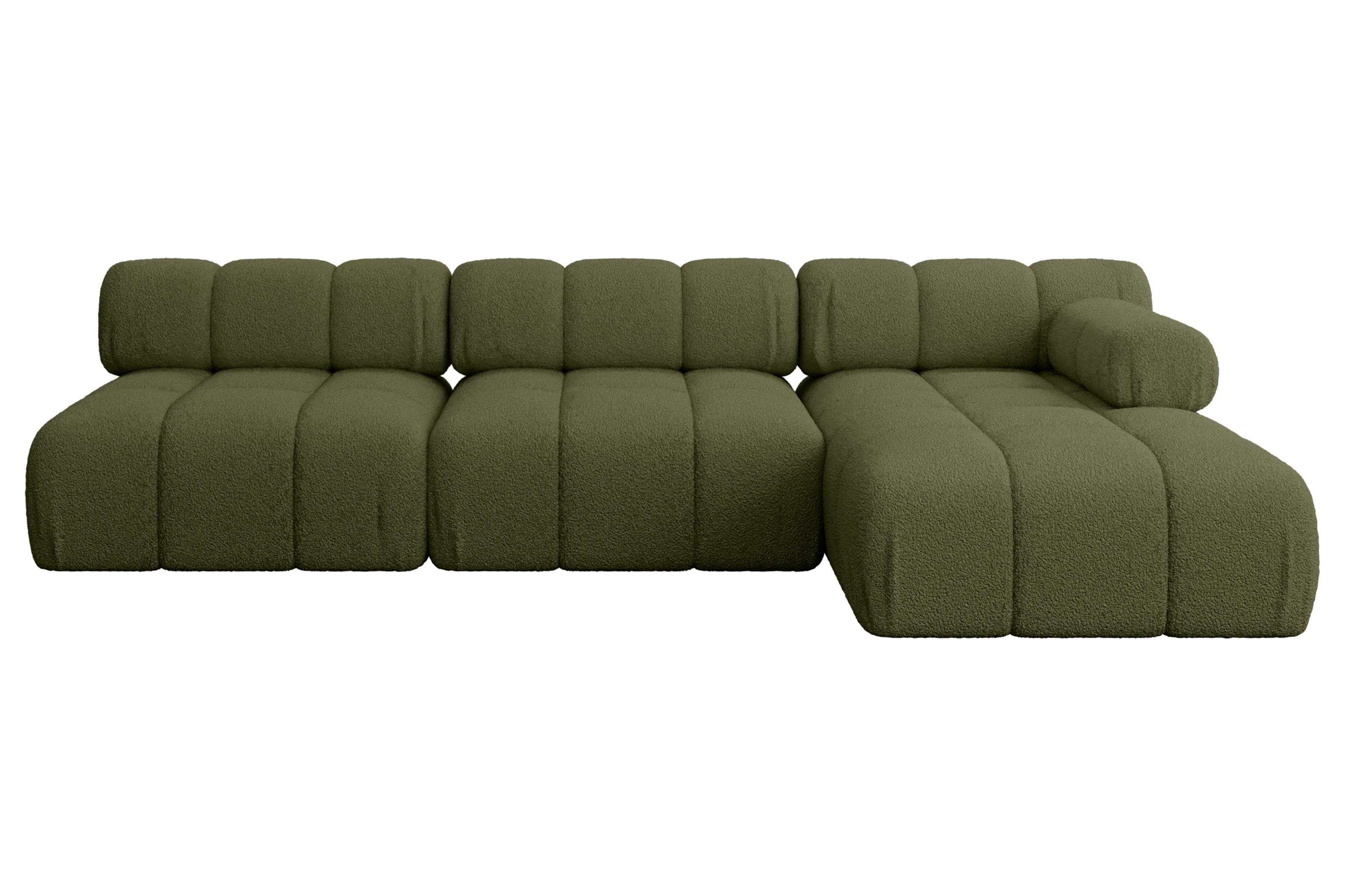 ECKSOFA modulares Sofa Razon-L2 - 285x160x70 cm Grün Bouclé - Grün, Holzwerkstoff/Textil (285/160cm) - ALTDECOR