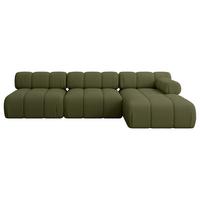 ECKSOFA modulares Sofa Razon-L2 - 285x160x70 cm Grün Bouclé - Grün, Holzwerkstoff/Textil (285/160cm) - ALTDECOR