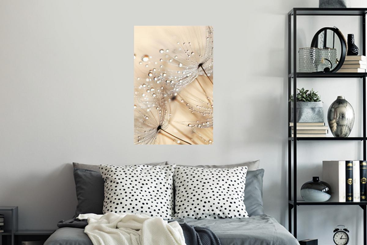 WANDTATTOO Löwenzahn - Abstrakt - Natur - Beige Wandbild 40x60 cm - Braun, Kunststoff (40/60/0.1cm) - MuchoWow