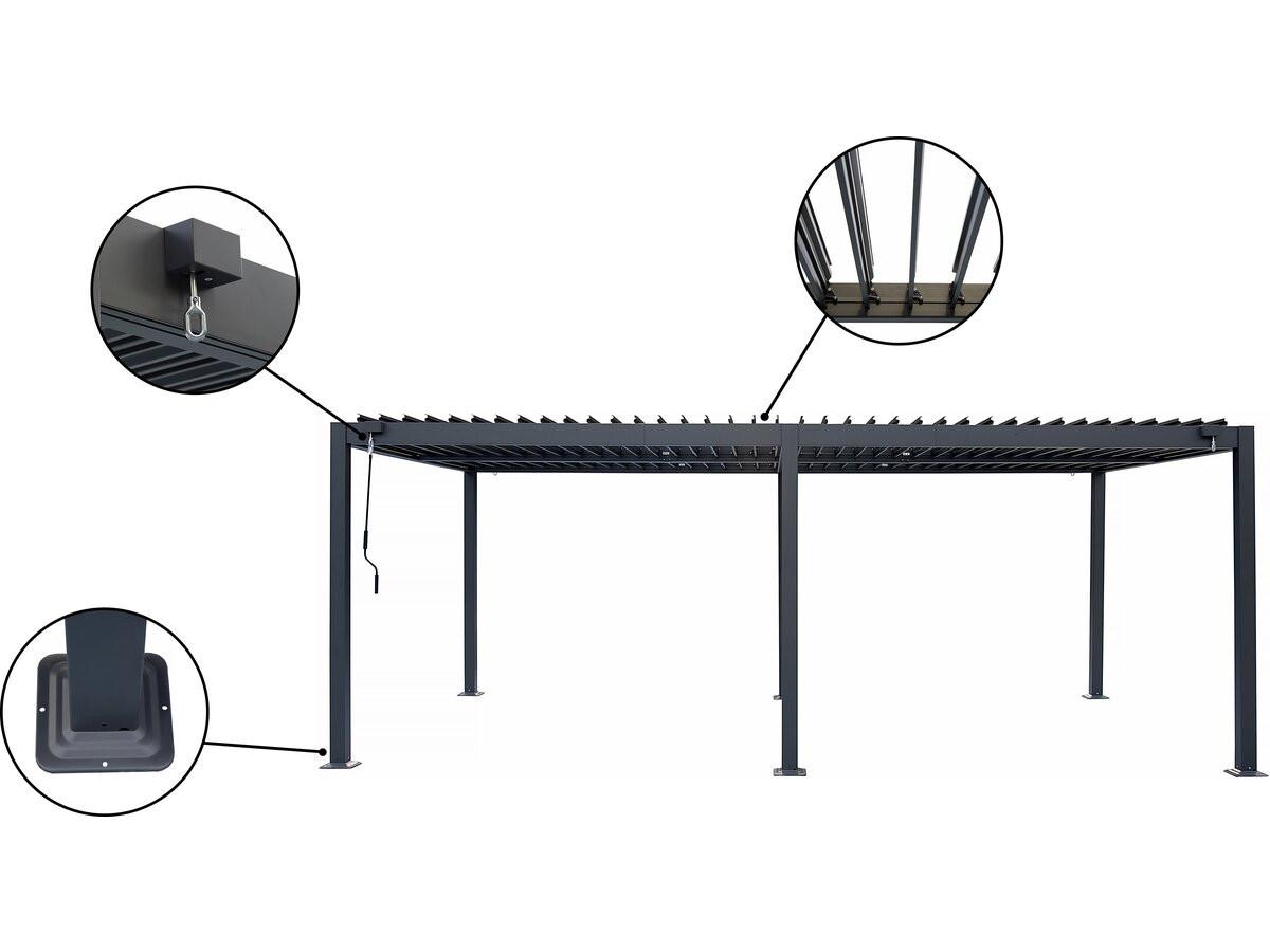 BIOKLIMATISCHE PERGOLA kensington Grau - Grau, Metall (299/220/588cm) - Habitat Garten