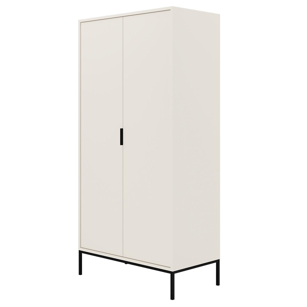 SCHRANK 2 Türen Seattle Weiß - Weiß, Holzwerkstoff (100/205.4/55cm) - Petits-meubles