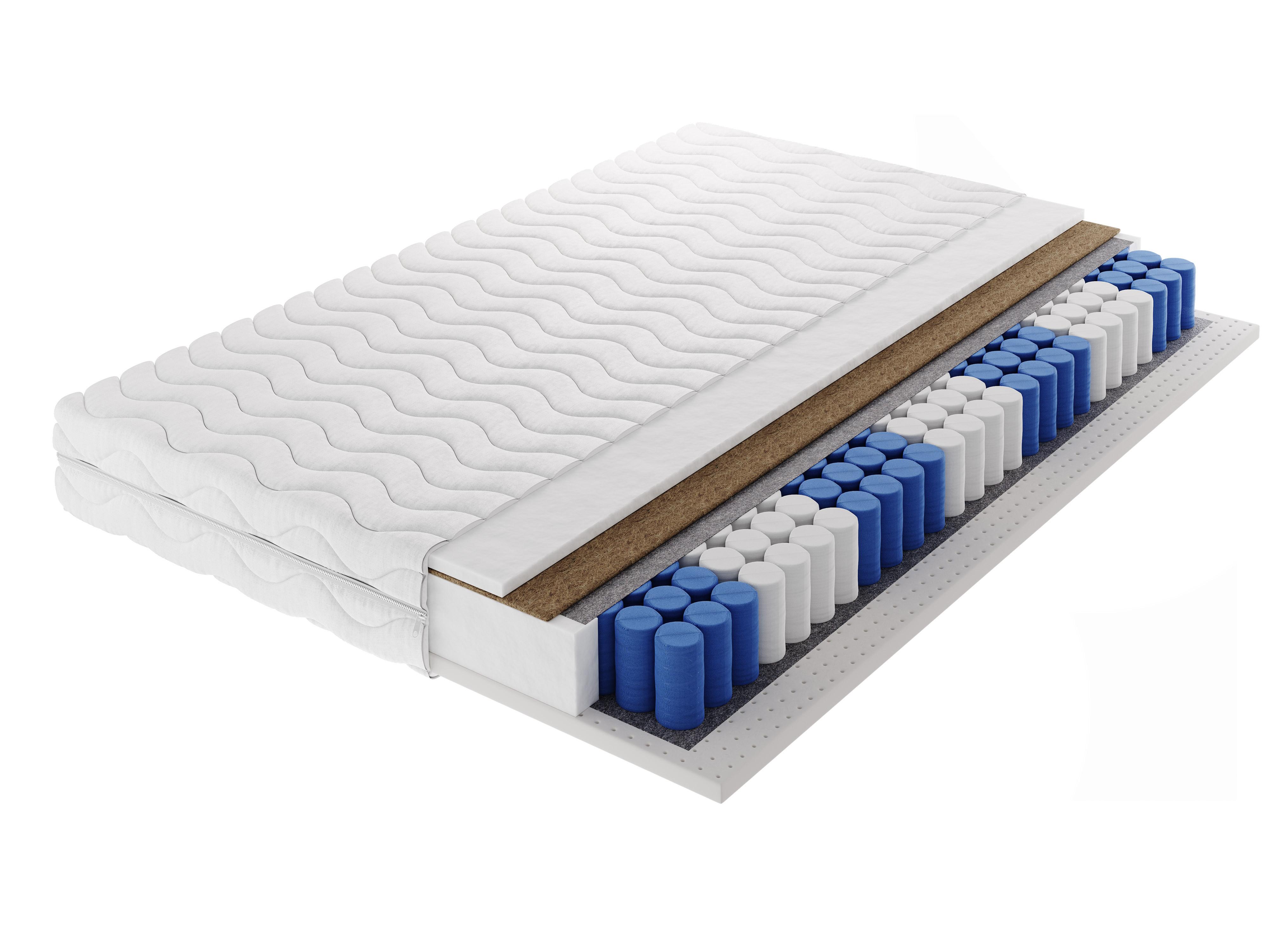 TASCHENFEDERKERNMATRATZE PRELUNA 80x200, H3/H4, Höhe ca.: 20 cm - Weiß, Textil (80/200cm) - MASSENO