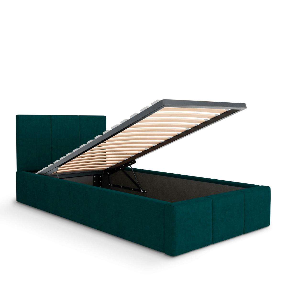 POLSTERBETT für Schlafzimmer Bett mit Stauraum Türkis 90x200 - Türkis, Holzwerkstoff/Metall (90/200cm) - Muralo