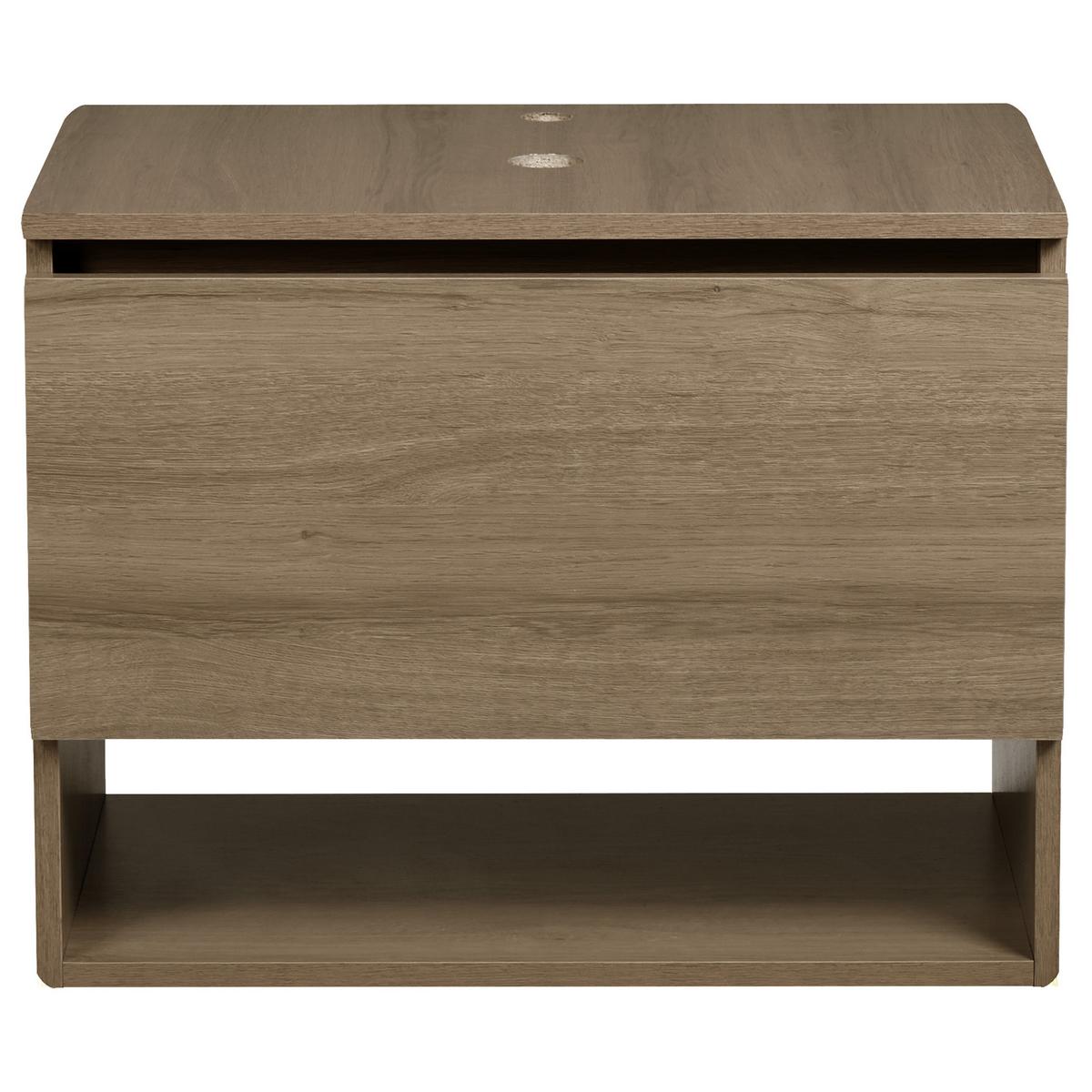 WASCHBECKENUNTERSCHRANK wandmontiertk 60 cm Hellbraun Natal - Hellbraun, Holzwerkstoff (60/47/39cm) - Beliani