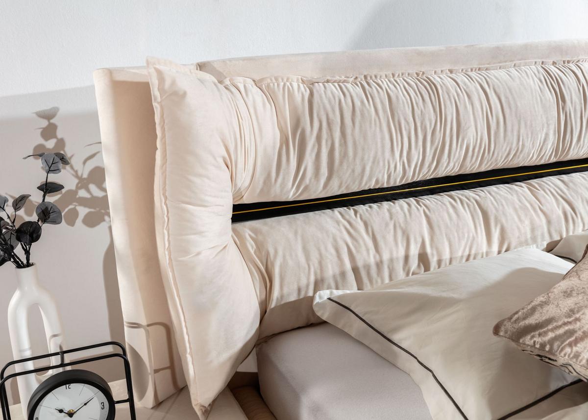 POLSTERBETT Hamilton Magic Velvet Set.1 - Braun, Holzwerkstoff/Textil (140/200cm) - Fun Möbel