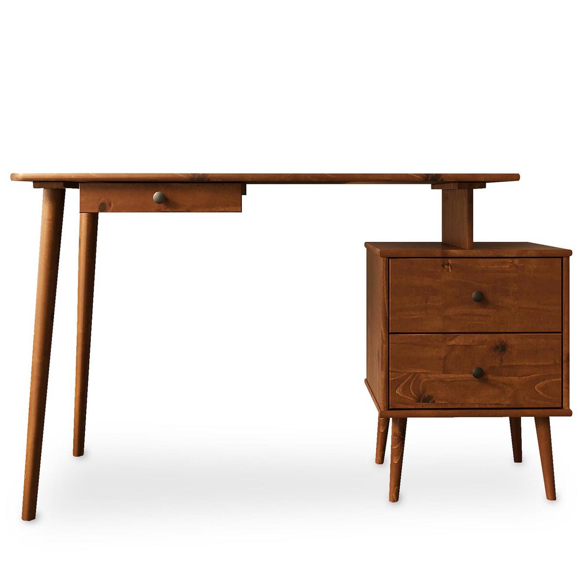 SCHREIBTISCH PIERO Kastanie - Kastanienfarben, Holz (54/138/75cm) - IDIMEX