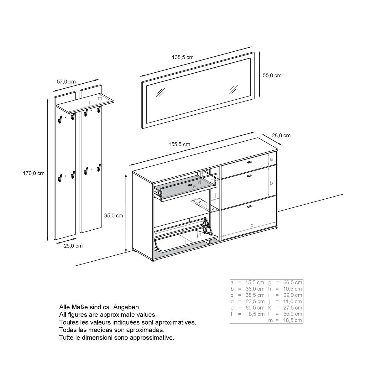 GARDEROBE Orlando Avola-Anthrazit - Anthrazit, Holzwerkstoff (215/210/28cm) - Vladon