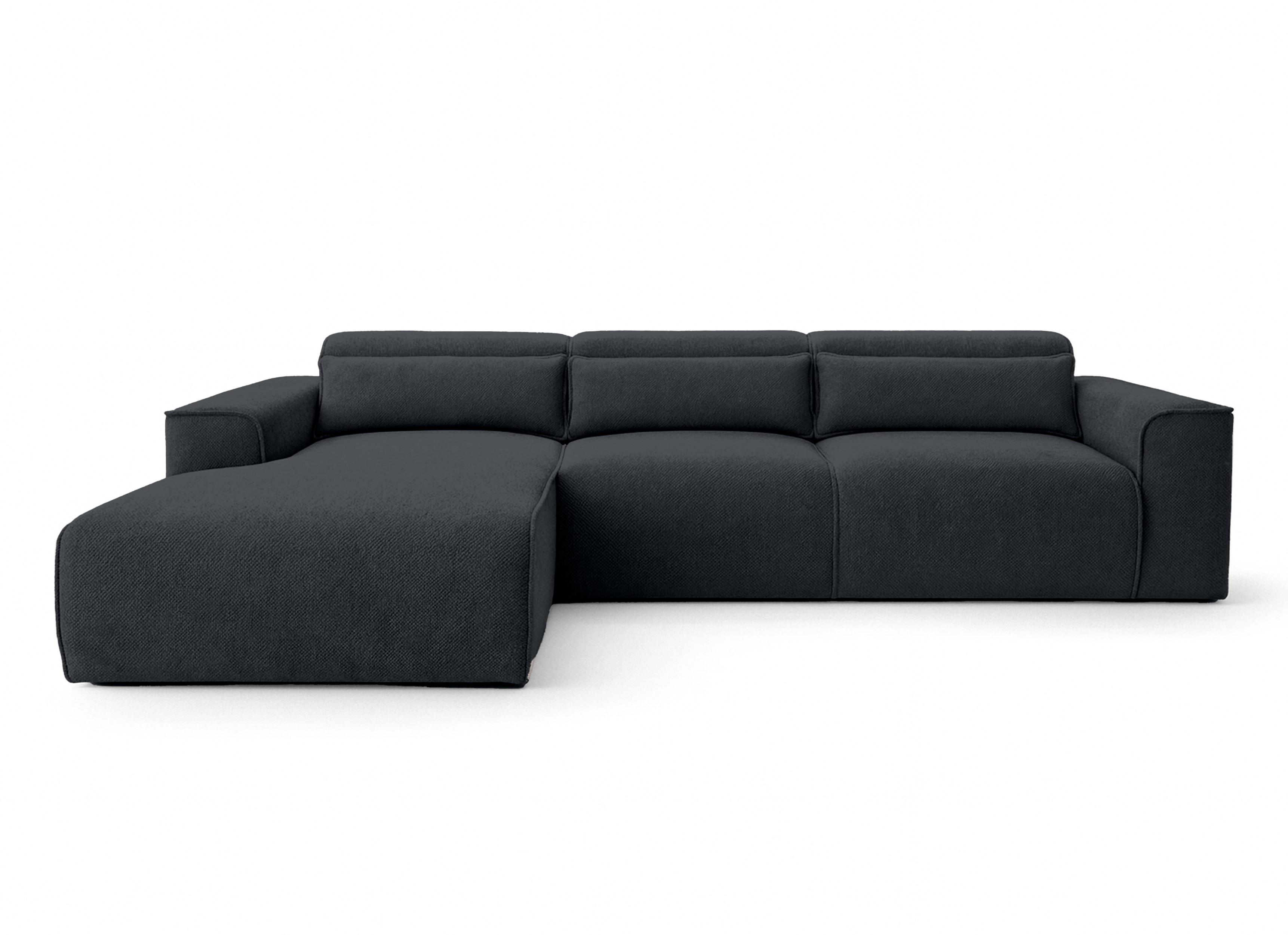 ECKSOFA L Form Ruyam Dunkelgrau 310/165/78 cm – Schlaffunktion Links - Schwarz, Kunststoff/Textil (170/310cm) - AX Living