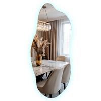 LED SPIEGEL 45x100 cm Asymmetrisch Kaltweiß 6500K - Blaugrau, Glas (45/100/0.4cm) - TULUP