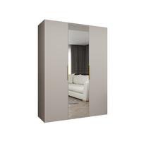 DREHTÜRENSCHRANK 202/150/52 3-türig - Kaschmir/Goldfarben, Holz (150/202/52cm) - MÖBEL KRYSPOL