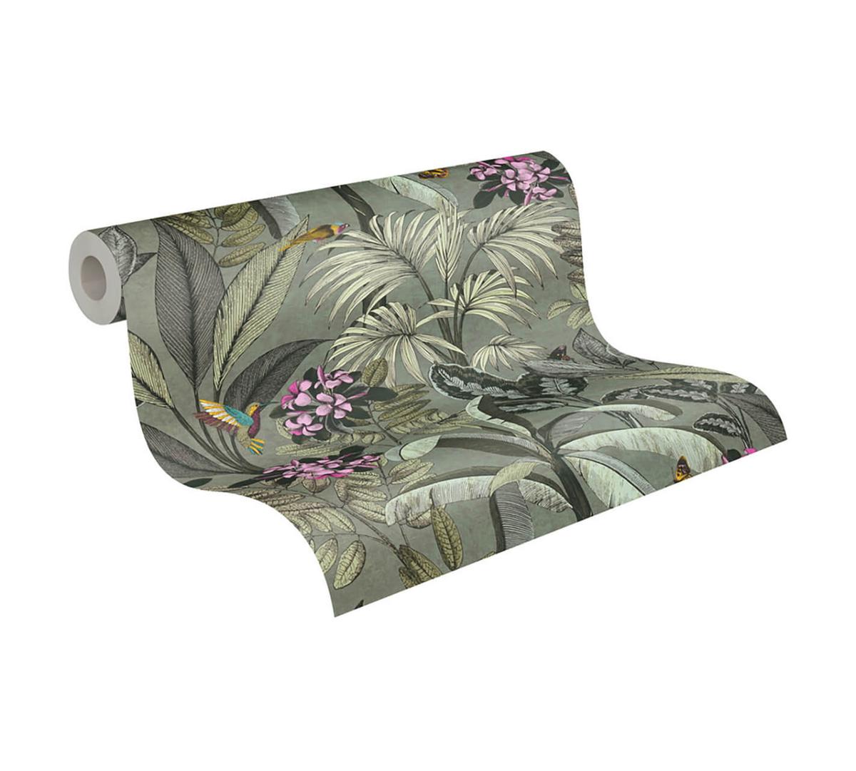 VLIESTAPETE Grün 53/1005 cm - Grün, Textil (53/1cm) - KUNSTLOFT